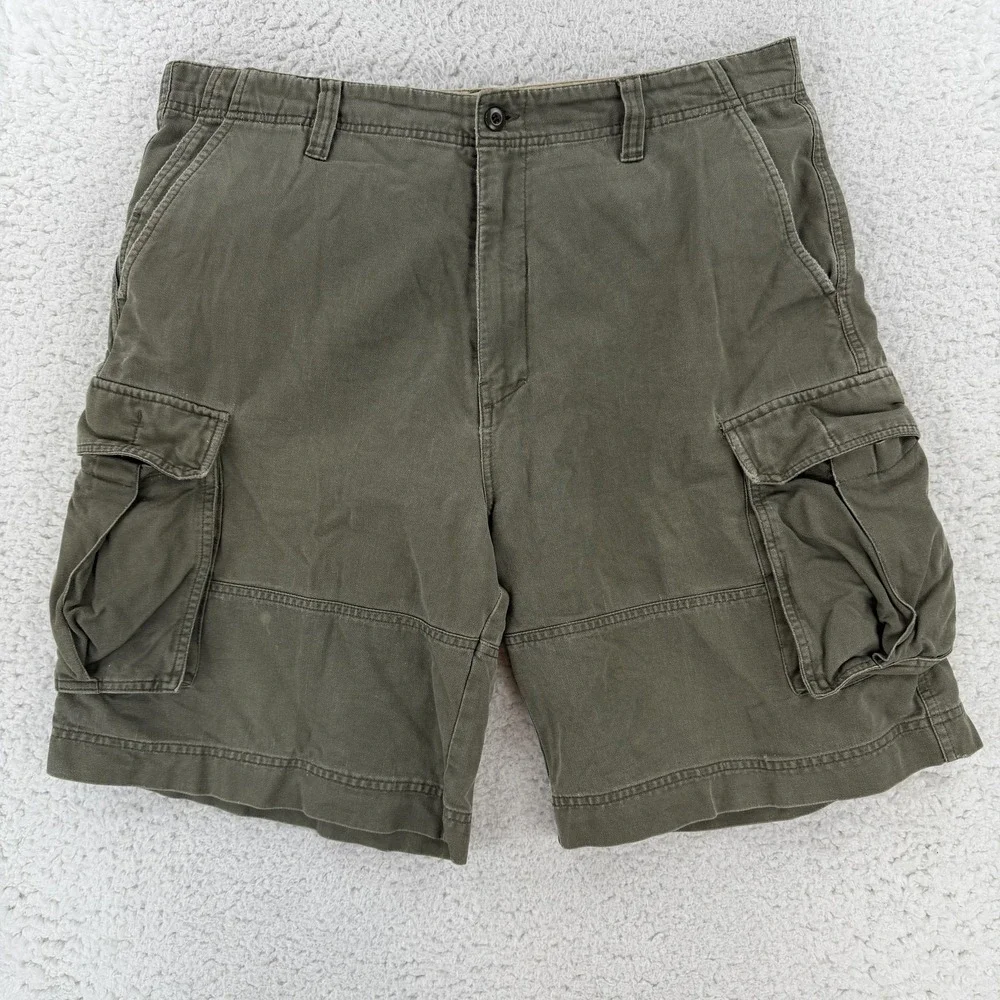 Ocean Pacific Cargo Shorts Mens 36 Green Cotton Canvas Y2K Hiking Utility VTG